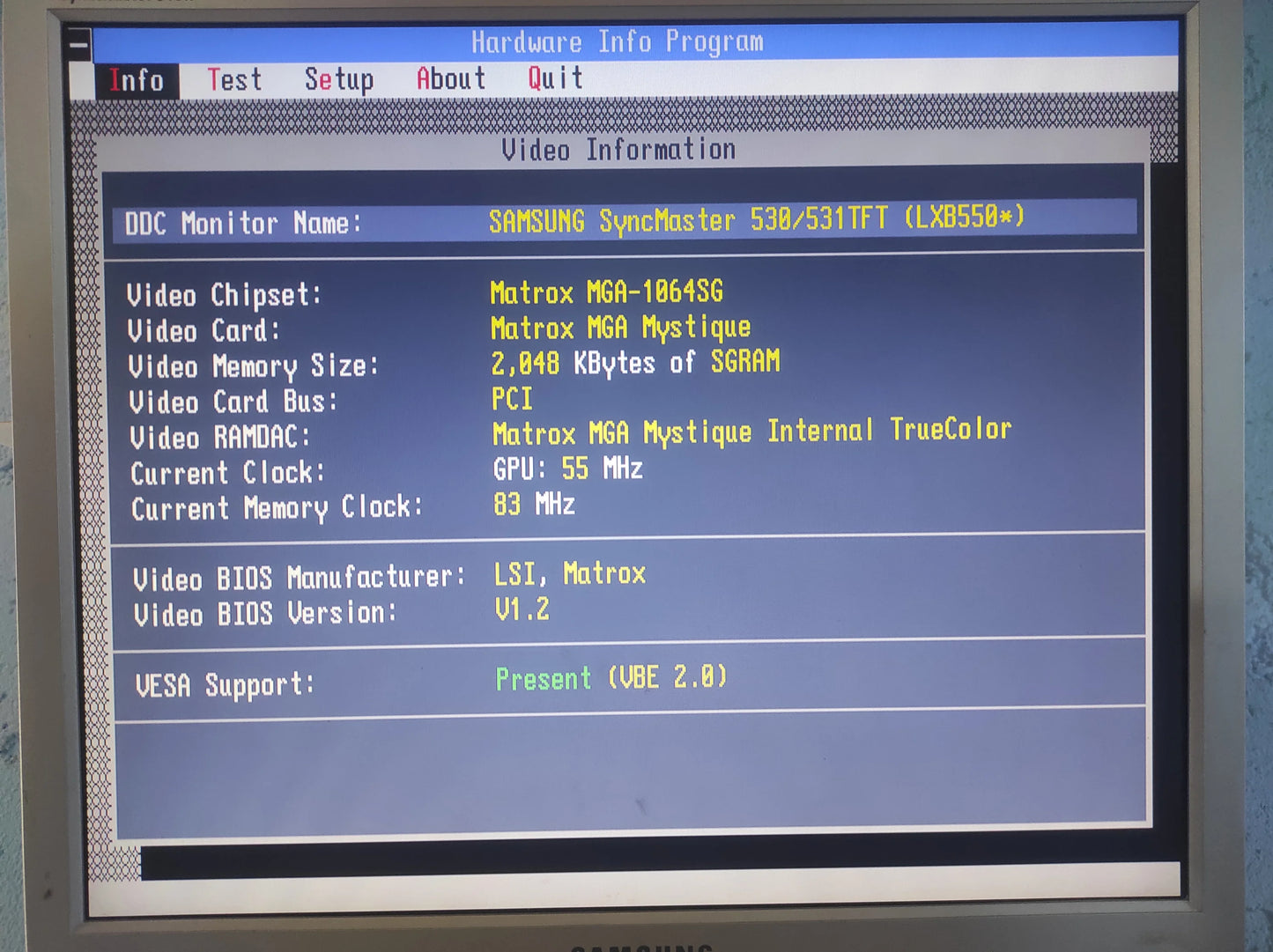 Matrox MGA Mystique 618-02 MGA-1064SG AGP 2MB VGA Video Card MGA-MYST/28I