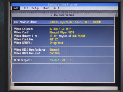 Diamond Viper V770 NVIDIA Riva TNT2 AGP 32MB VGA Video Card 28230350-002