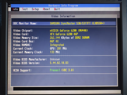 XFX Nvidia GeForce 6200 AGP 256MB DDR2 VGA DVI Retro Graphics Card