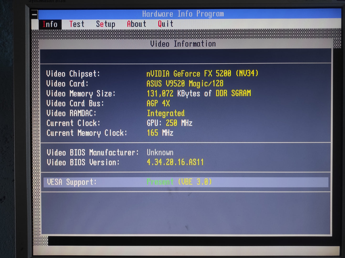 Asus GeForce FX 5200 AGP 128MB VGA S-Video Graphics Card V9520MAGIC/T/P/128M/A