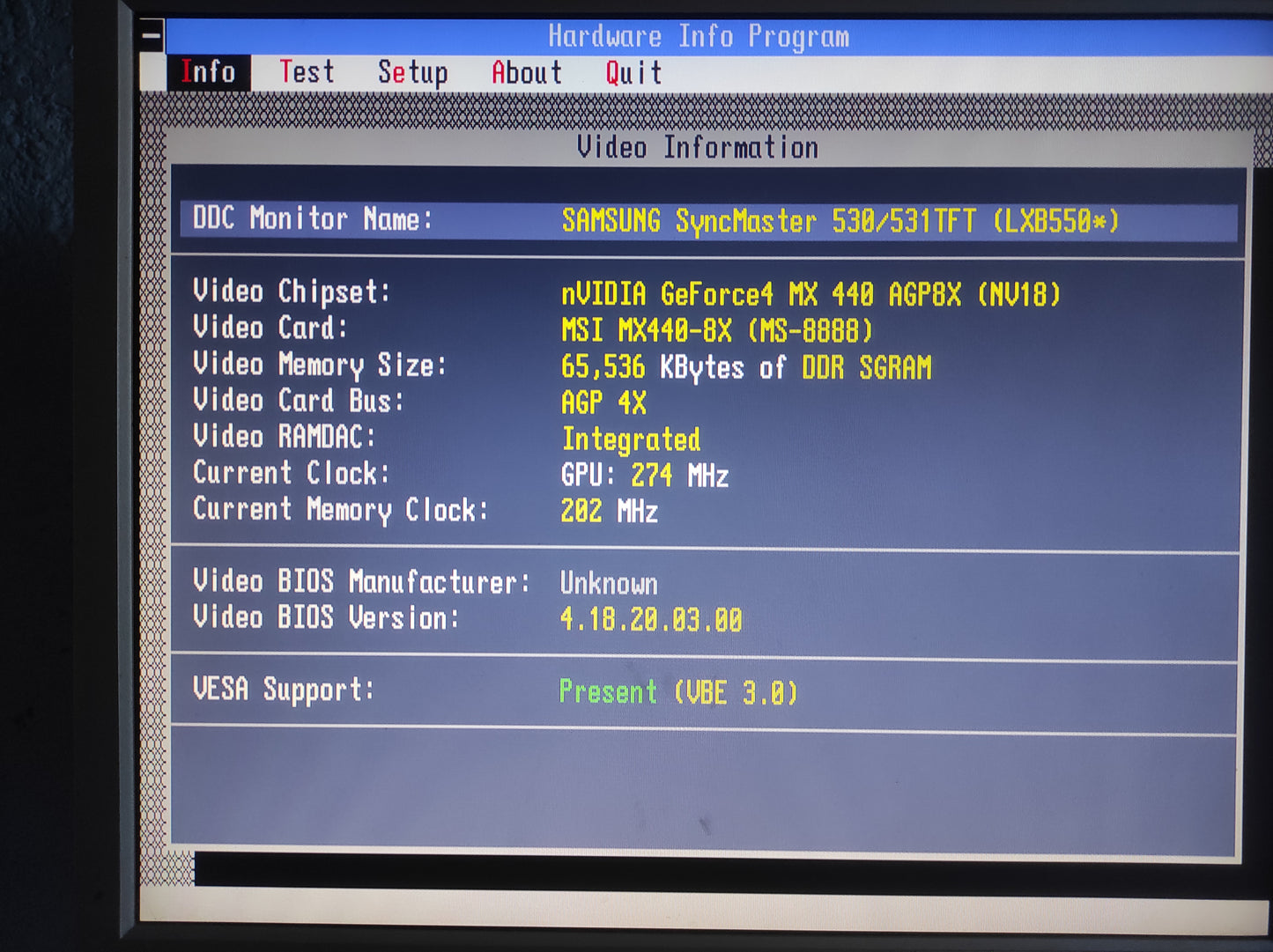 MSI MS-8888 NVIDIA GeForce4 MX 440 64MB AGP VGA DVI Retro Video Card VTD8X