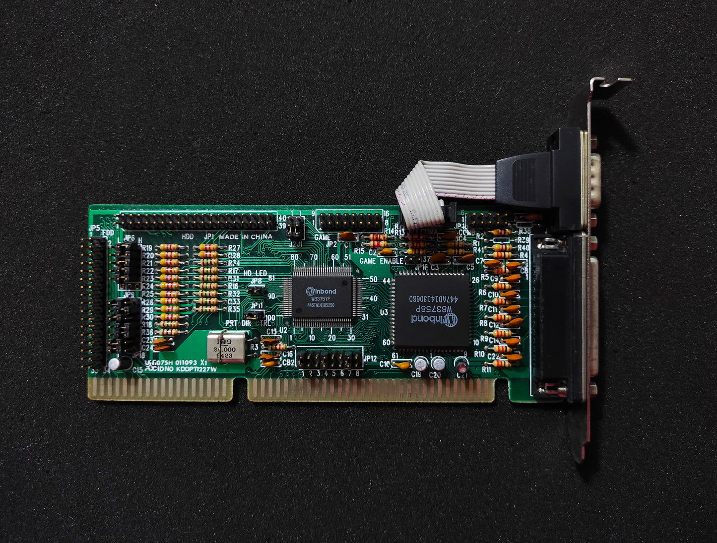 Gemlight UN1075H 011093X1 FDD IDE Serial Parallel ISA Multi I/O Controller Card