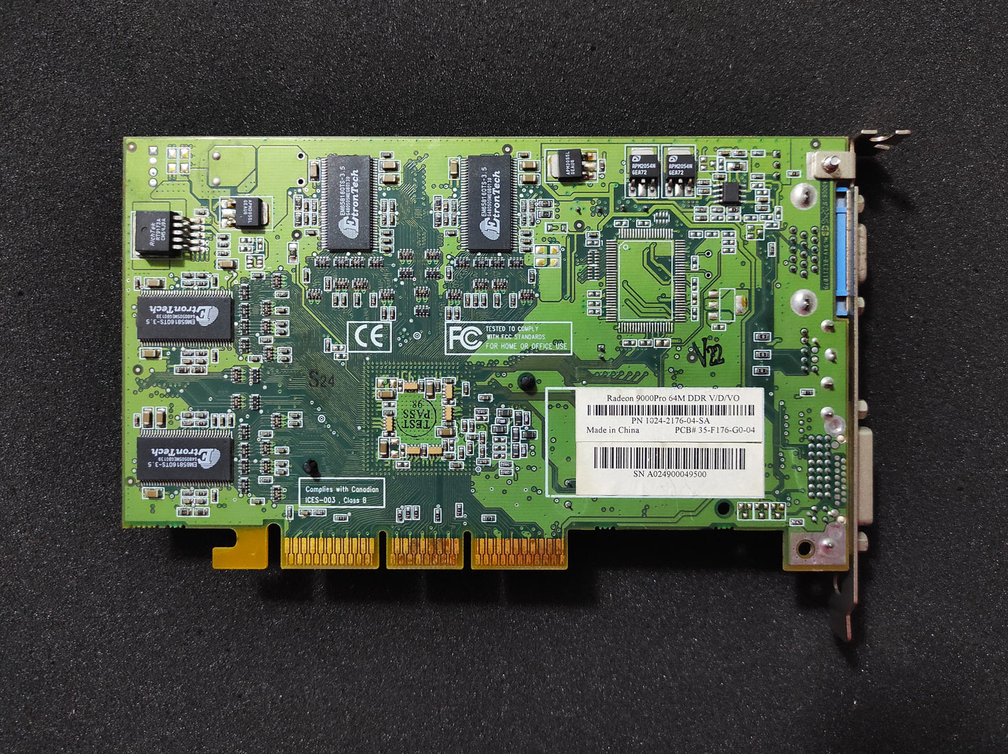 Sapphire ATI Radeon 9000 Atlantis Pro 64MB AGP VGA Retro Video Card 1024-2176-04-SA