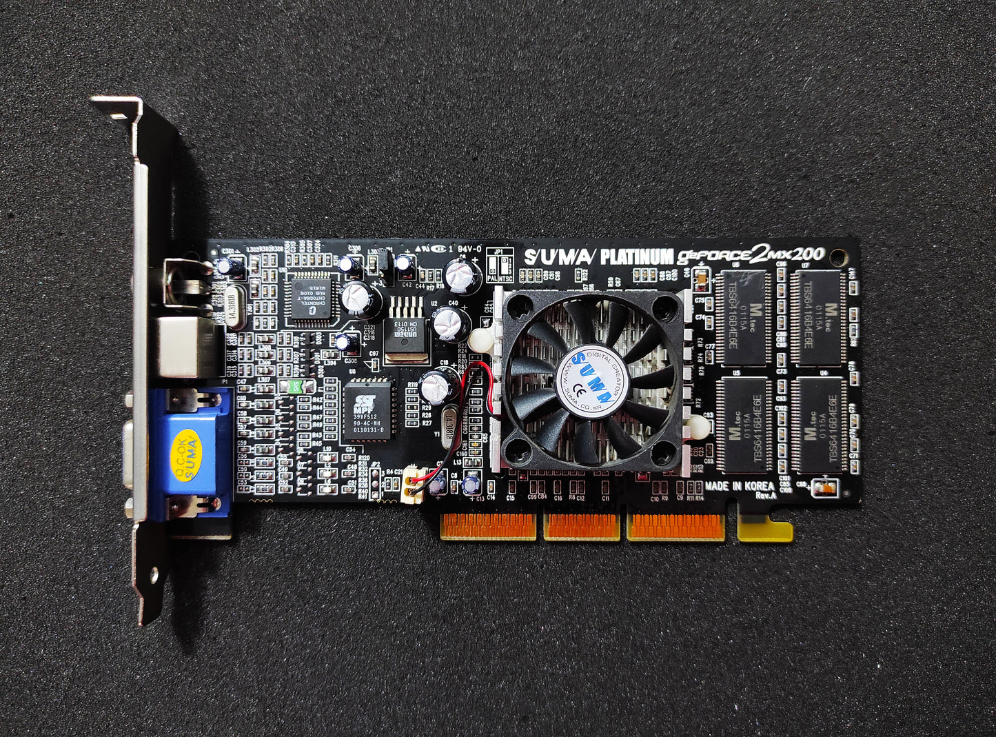 SuperMicro SUMA PLATINUM Nvidia GeForce2 MX 200 AGP 32MB VGA Retro Video Card