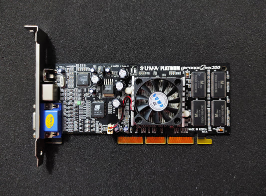 SuperMicro SUMA PLATINUM Nvidia GeForce2 MX 200 AGP 32MB VGA Retro Video Card