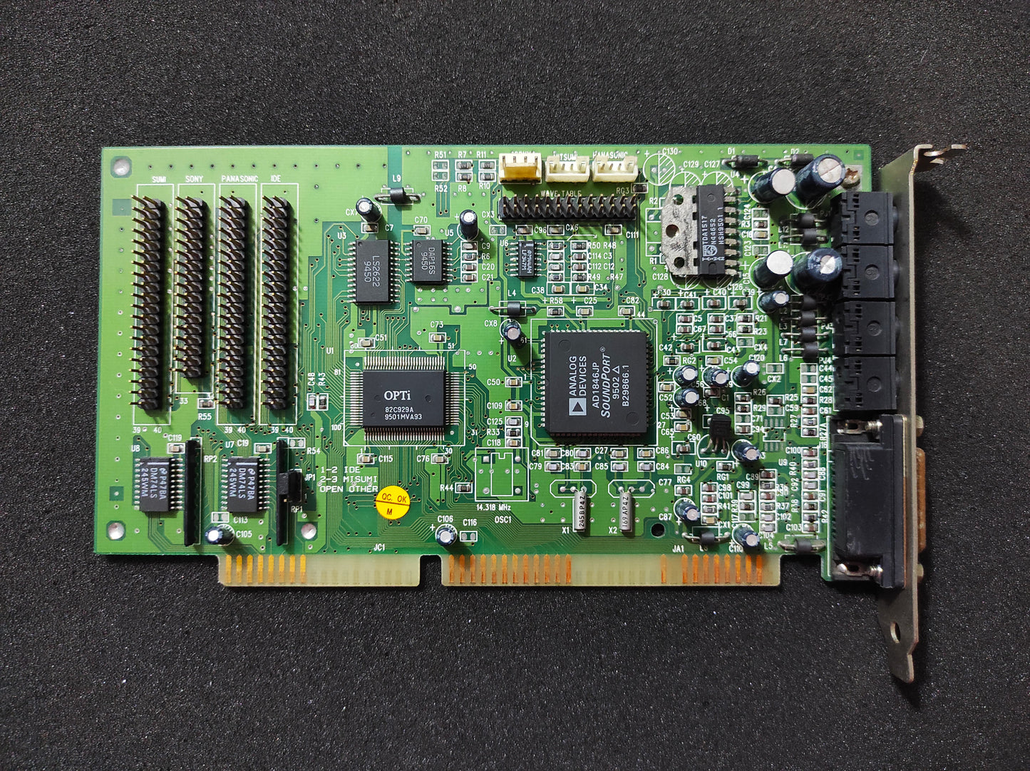 OPTi 82C929A AD1846JP Vintage Retro ISA 16bit Sound Audio Card
