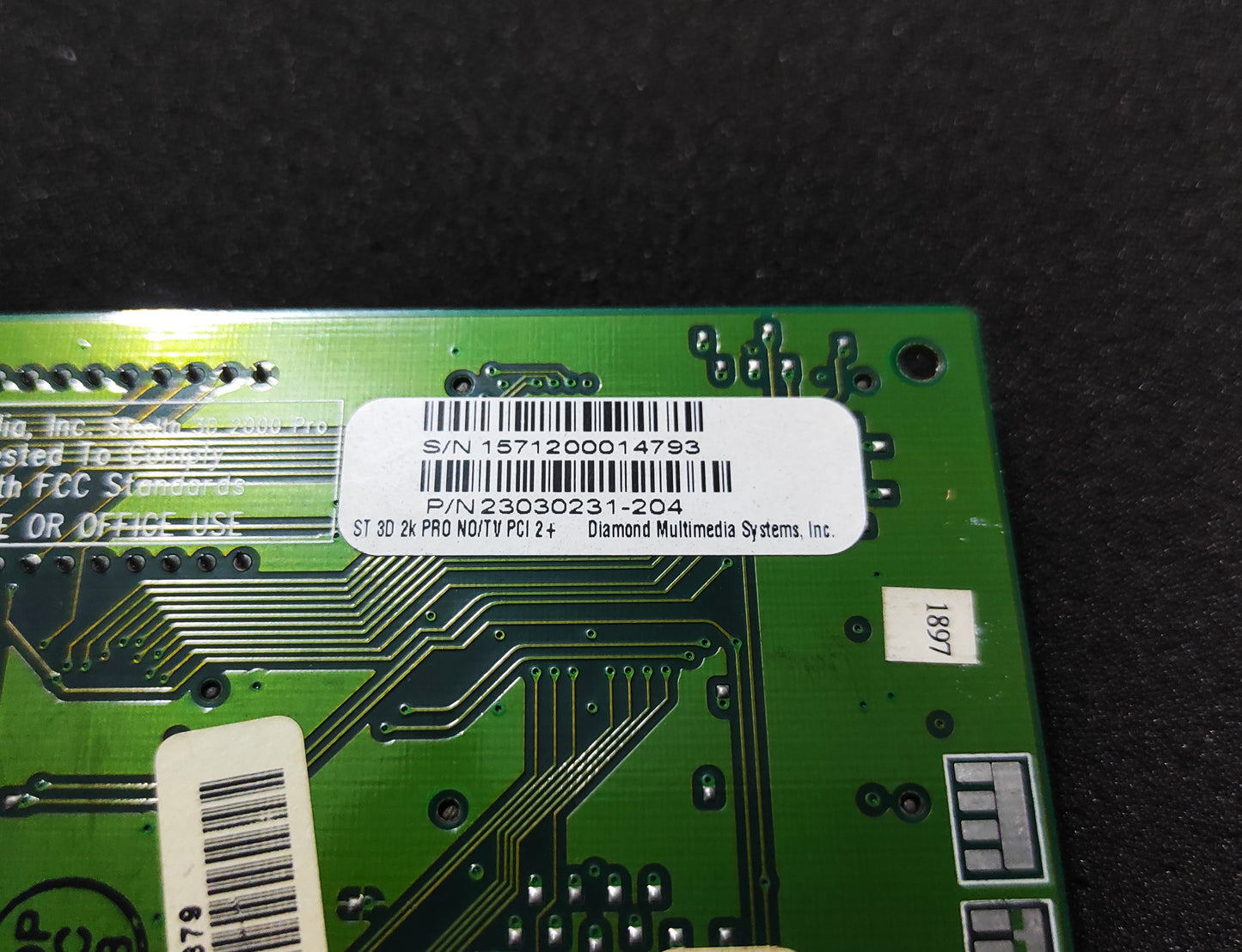 Diamond Stealth 3D 2000 PRO PCI 4MB VGA Retro Graphics Card 23030231-204