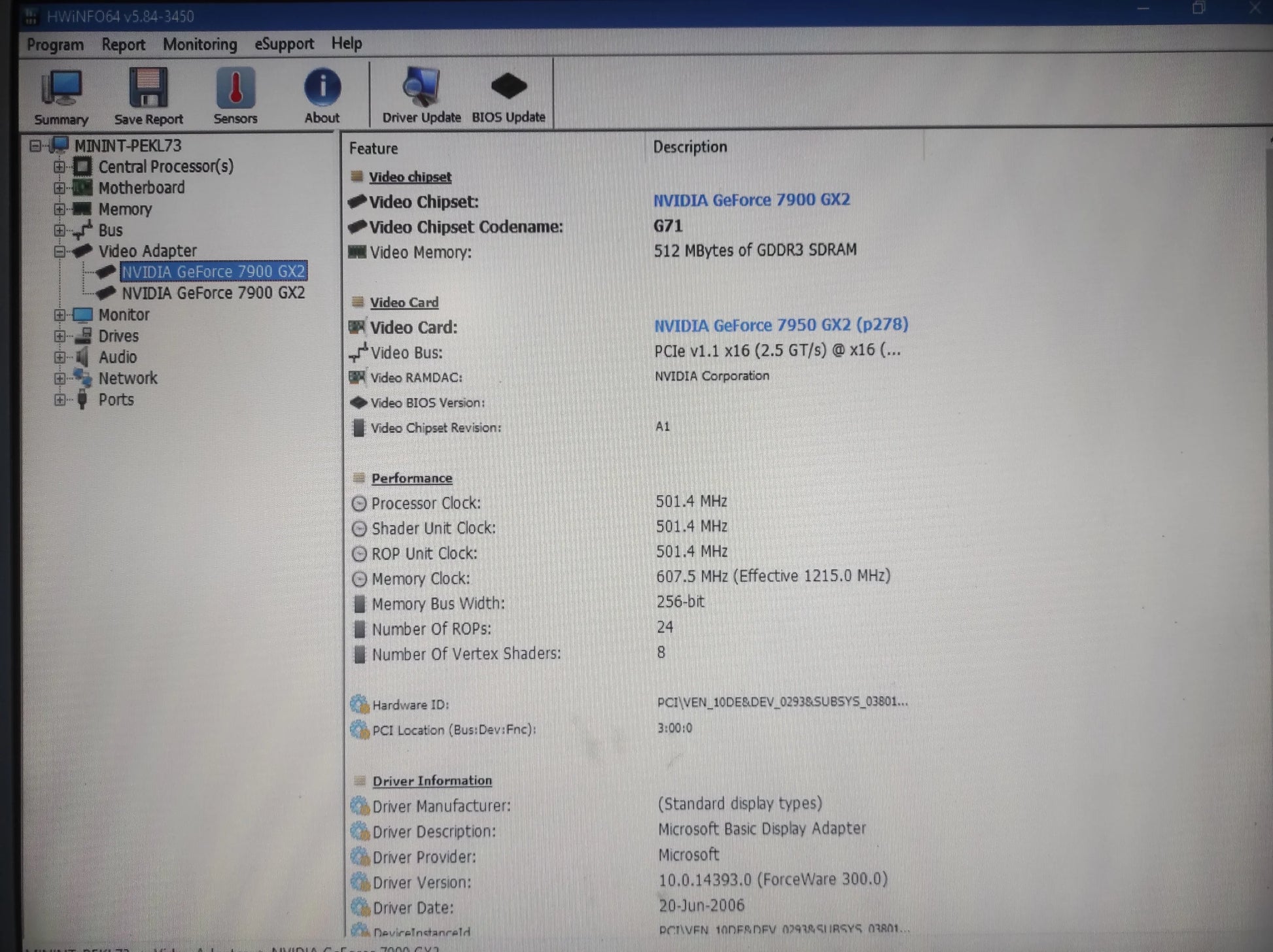 Albatron Nvidia GeForce 7900 GTX-Duo 7900 GX2 2x512MB DVI Retro Dual GPU Graphics Card