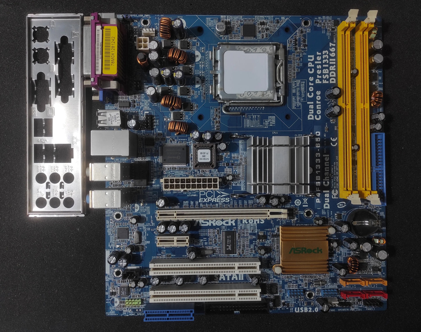 ASRock P4FSB1333-650 Socket 775 mATX Motherboard DDR2 PCIe x16 Intel 945GC Chipset