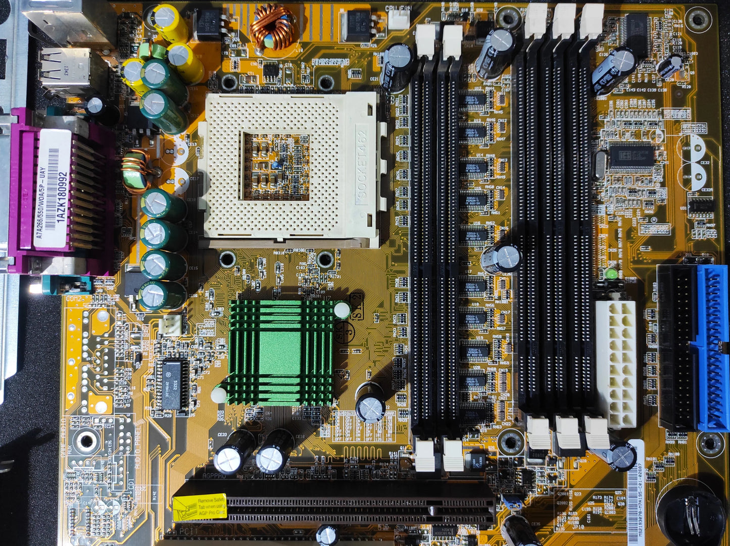 Asus A7A266 Rev 1.10 Socket A ATX Retro AMD Motherboard AGP Pro PCI ALi M1647/M1535D Chipset