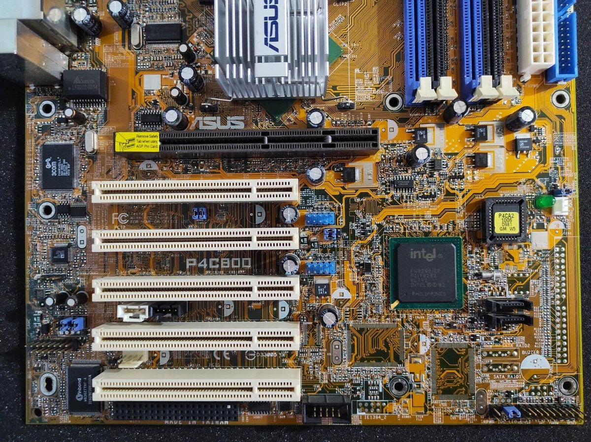 Chipset Gold ASUS P4C800 GOLD Socket 478 ATX DDR Motherboard AGP Pro PCI Intel 875P ...