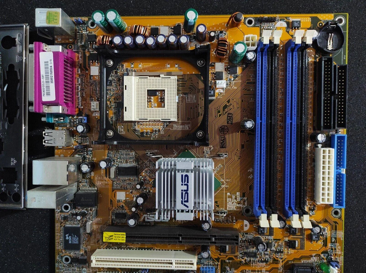 Chipset Gold ASUS P4C800 GOLD Socket 478 ATX DDR Motherboard AGP Pro PCI Intel 875P ...