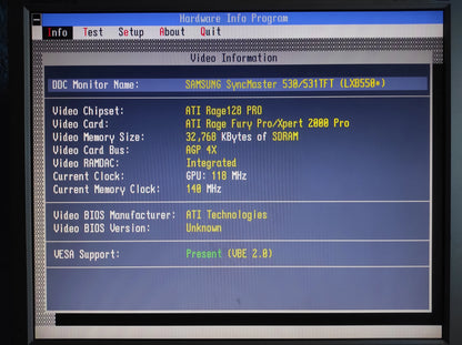 ATI Rage 128 Fury Pro Xpert 2000 AGP 32MB VGA S-Video Graphics Card 109-63200-01