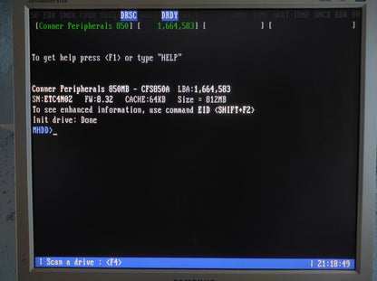 Conner CFS850A 850MB 3600RPM IDE 3.5’’ Vintage Retro Hard Drive HDD ETC4NOZ