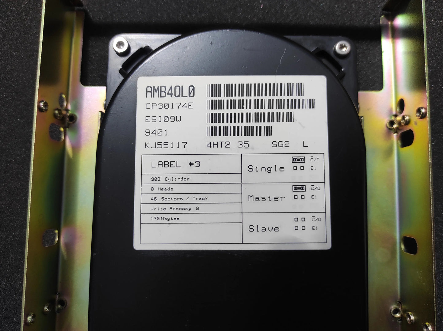 Conner CP30174E 170MB 32KB 3800RPM IDE 3.5’’ 5.25’’ Retro Hard Drive HDD