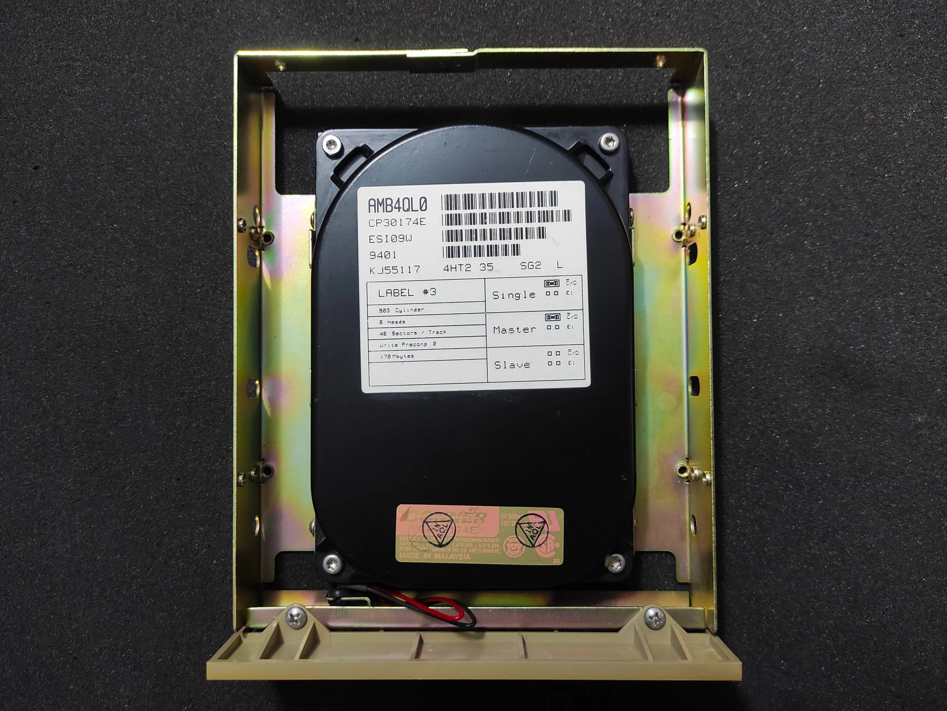 Conner CP30174E 170MB 32KB 3800RPM IDE 3.5’’ 5.25’’ Retro Hard Drive HDD