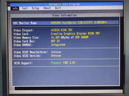 Creative Graphics Blaster 16MB Nvidia RIVA TNT CT6710 AGP Retro Graphics Card