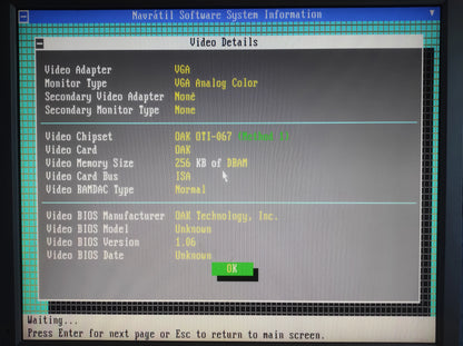 DFI VG-7700 OAK OTI067 256KB 16-bit Vintage Retro ISA Graphics Video Card
