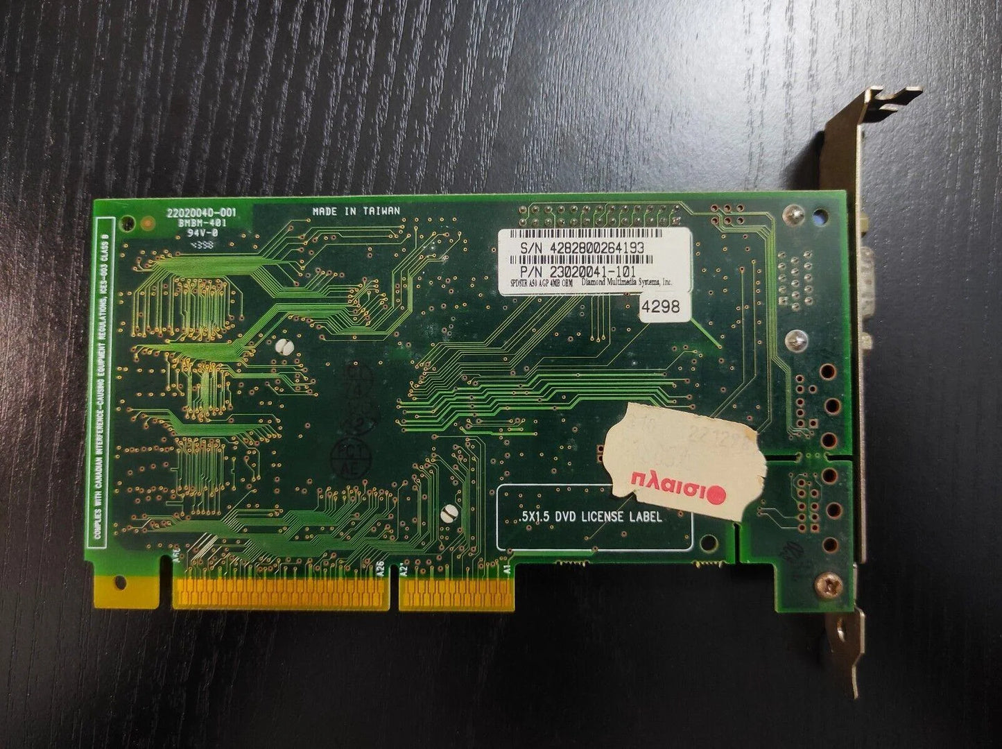 Diamond Speedstar A50 SiS 6326AGP AGP 4MB VGA Graphics Card 23020041-101 86C326 - Retro PC Hardware & More