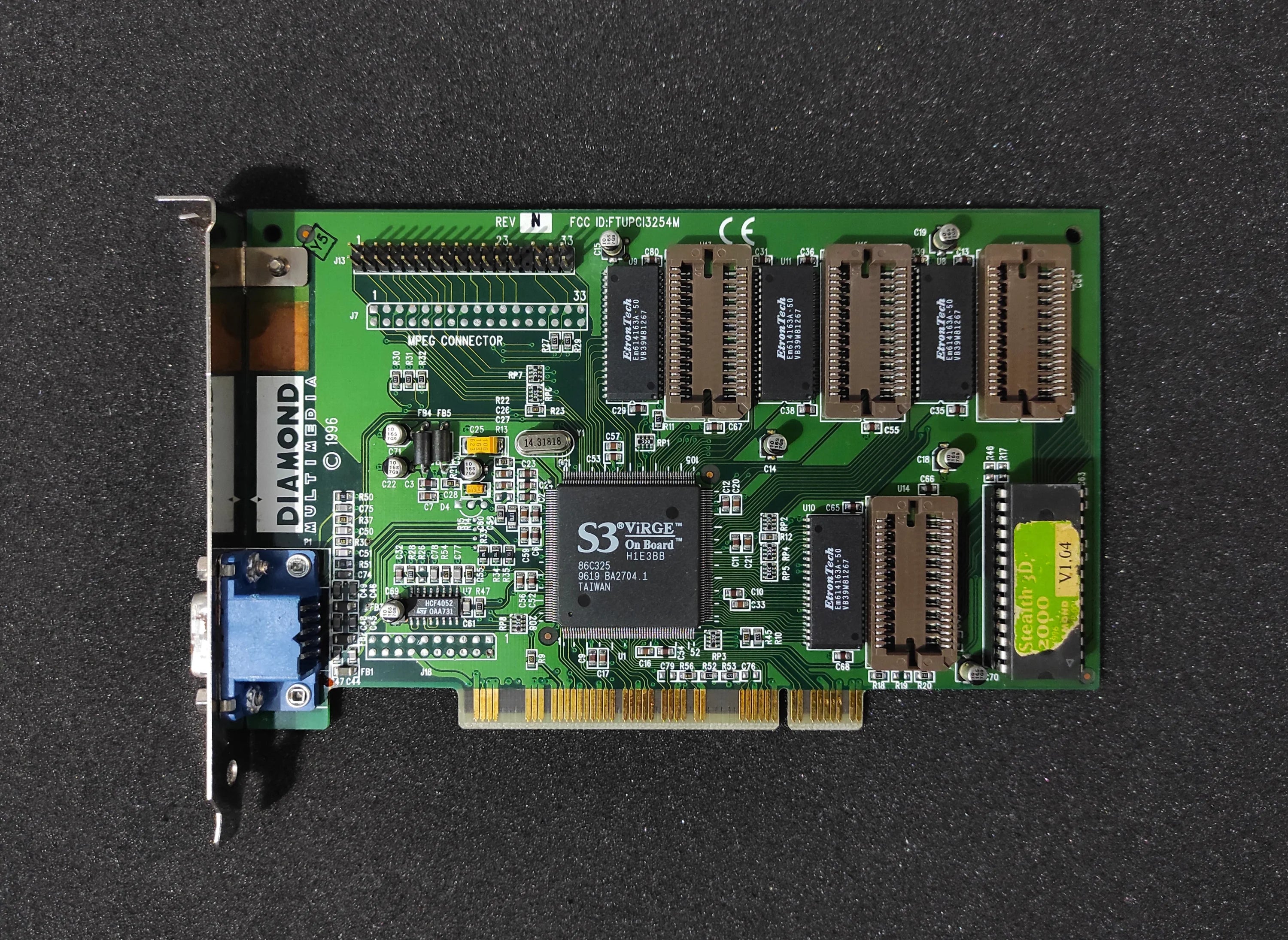 Diamond Stealth 3D 2000 PCI 2MB VGA Vintage Retro Graphics Card ...