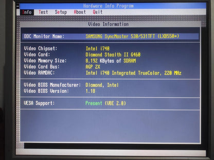 Diamond Stealth II G460 Intel i740 AGP 8MB VGA Graphics Video Card 23240005-103 - Retro PC Hardware & More