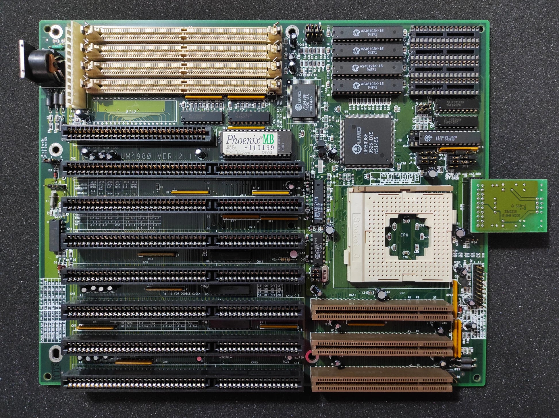 ECS UM4980 Socket 3 486 AT ISA VLB Vintage Retro Motherboard UMC UM8498/8496