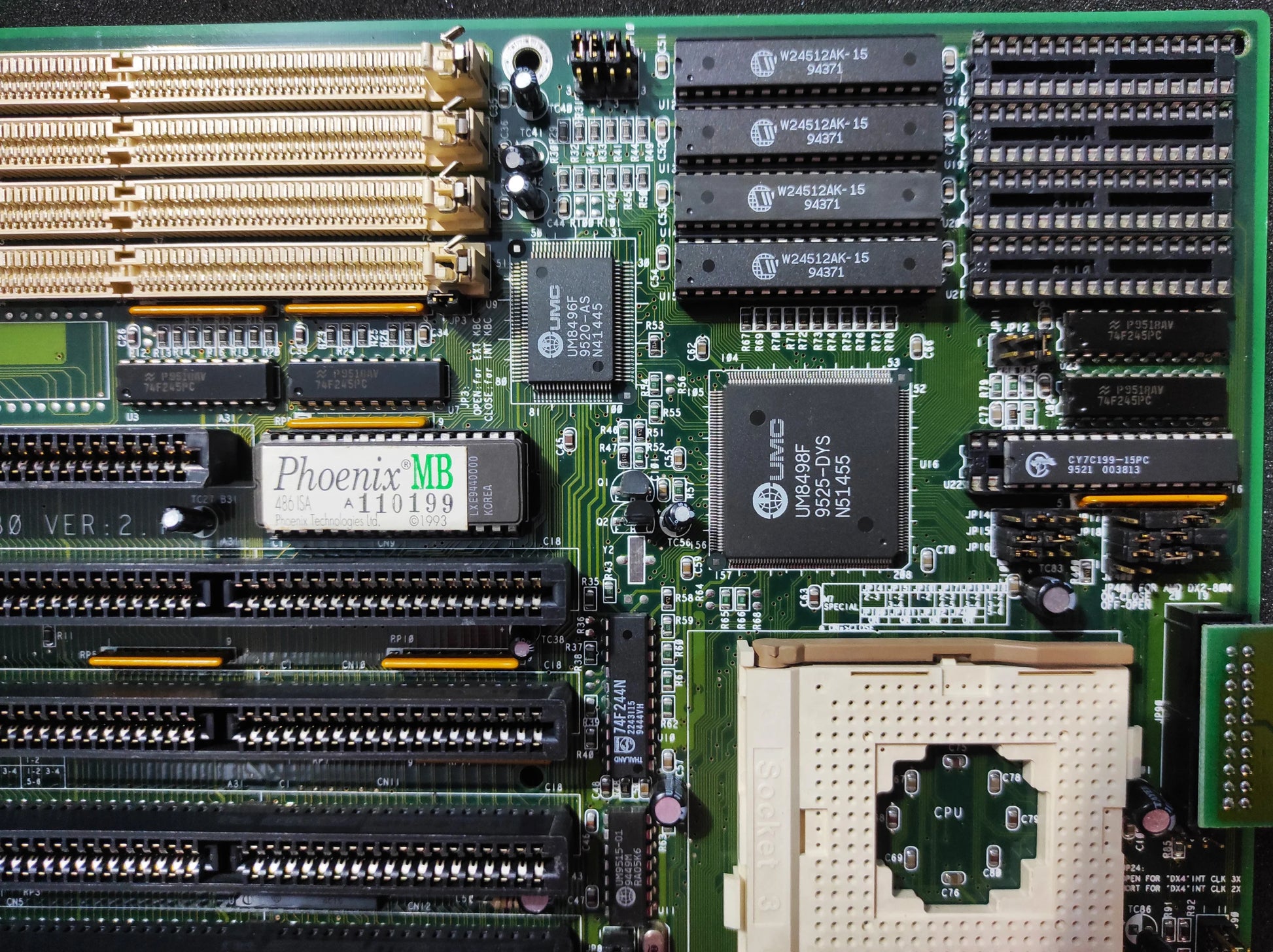 ECS UM4980 Socket 3 486 AT ISA VLB Vintage Retro Motherboard UMC UM8498/8496