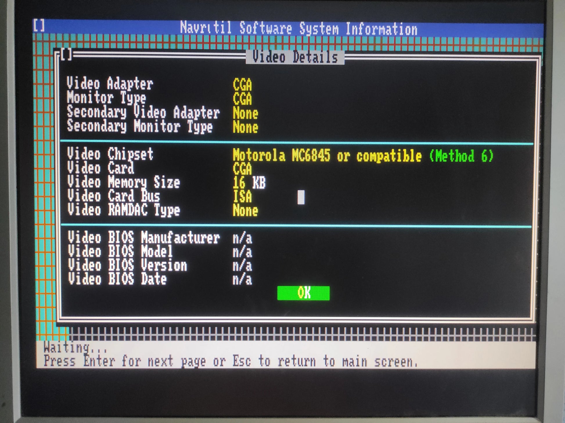HP 45981-60001 Vintage Retro Vectra Multimode Video Adapter 8-Bit ISA CGA Graphics Video Card