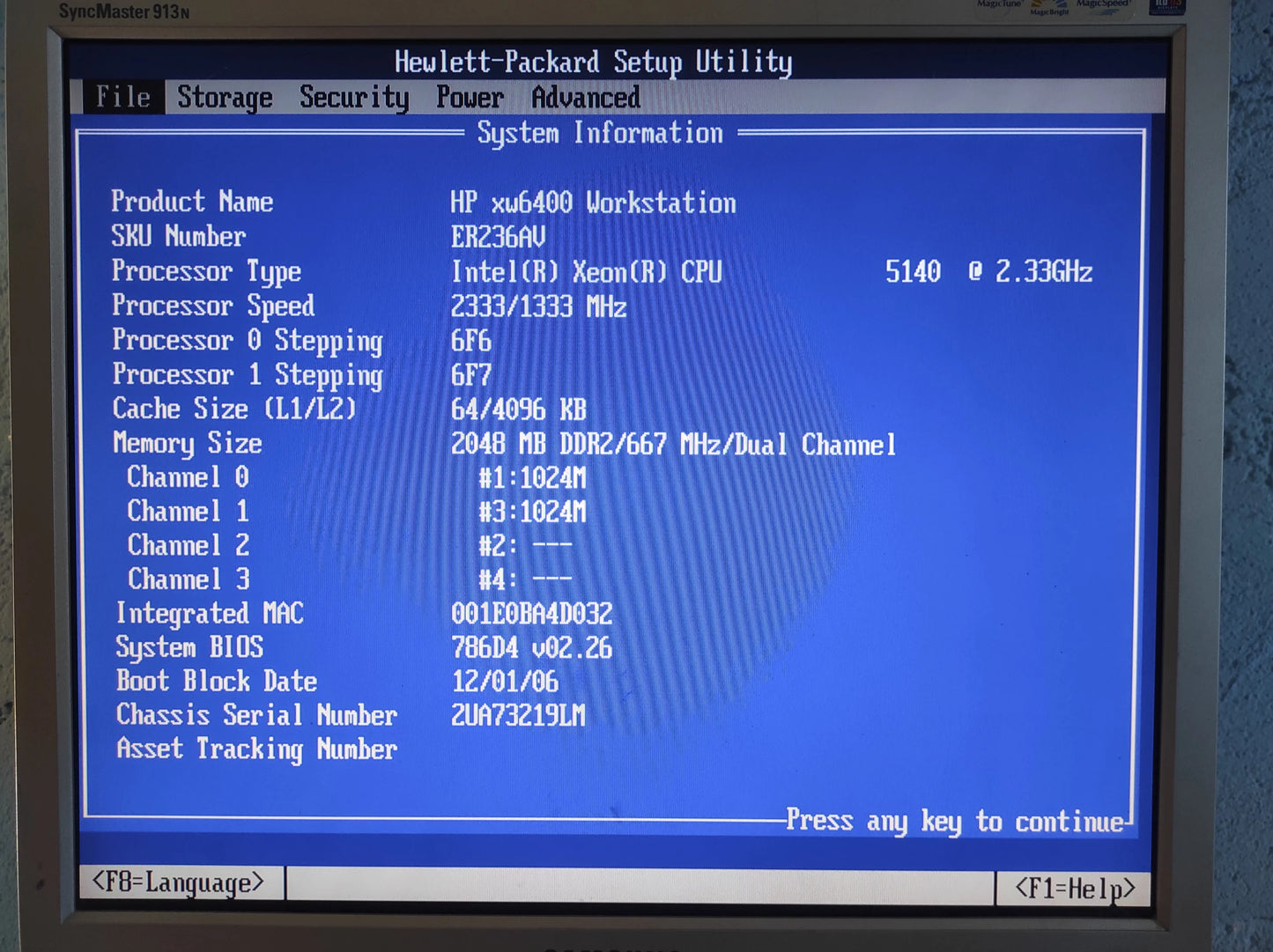 HP FMB-0601 XW6400 Motherboard Socket 771 442029-001 380689-002 Intel 5000X Chipset