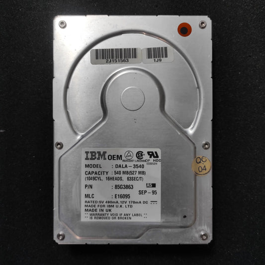 IBM DALA-3540 541MB 4500RPM IDE 3.5’’ Vintage Retro Hard Drive HDD 85G3863