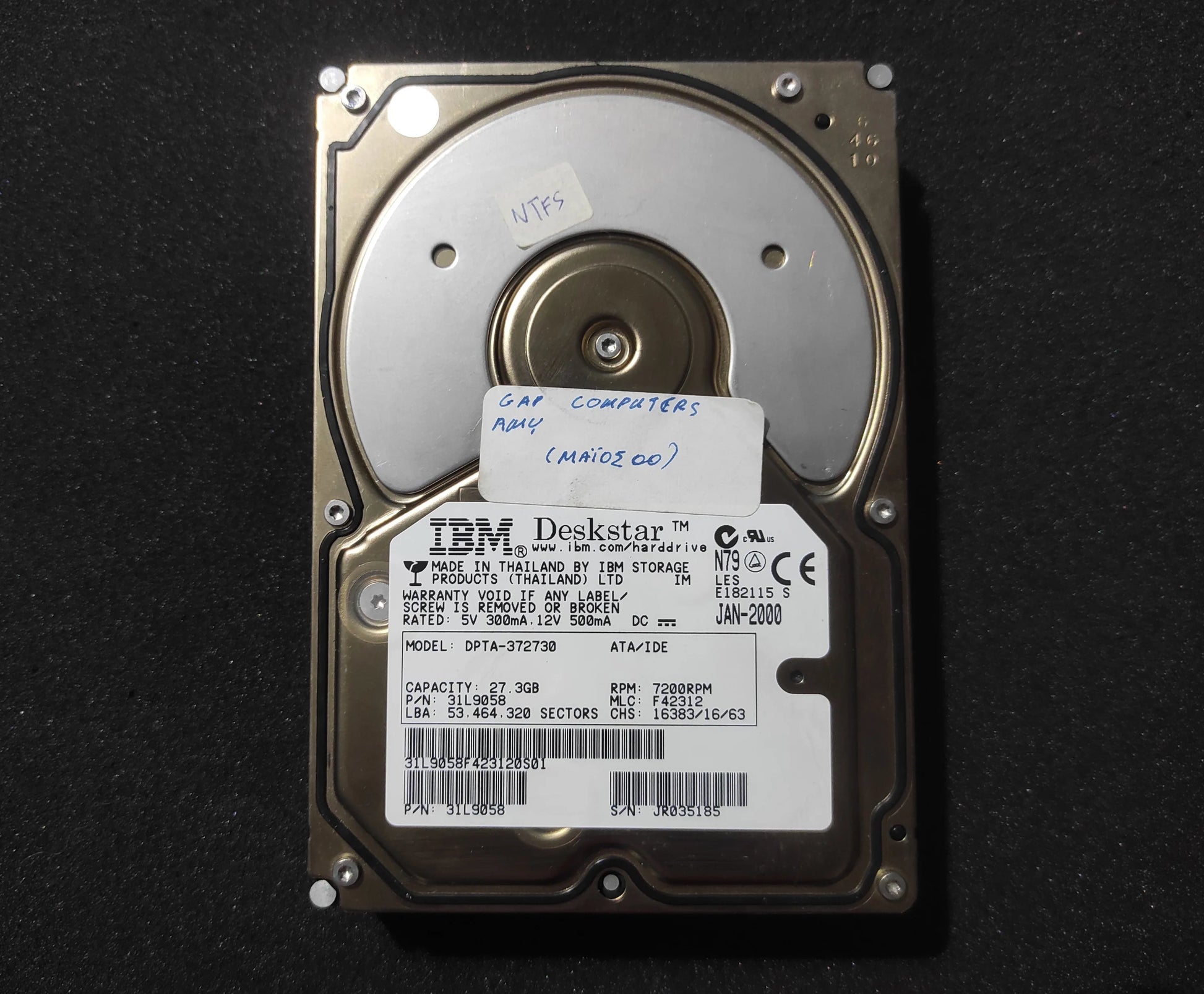 IBM Deskstar DPTA-372730 27.3GB 3.5’’ 2MB 7200RPM IDE Retro Hard Drive HDD