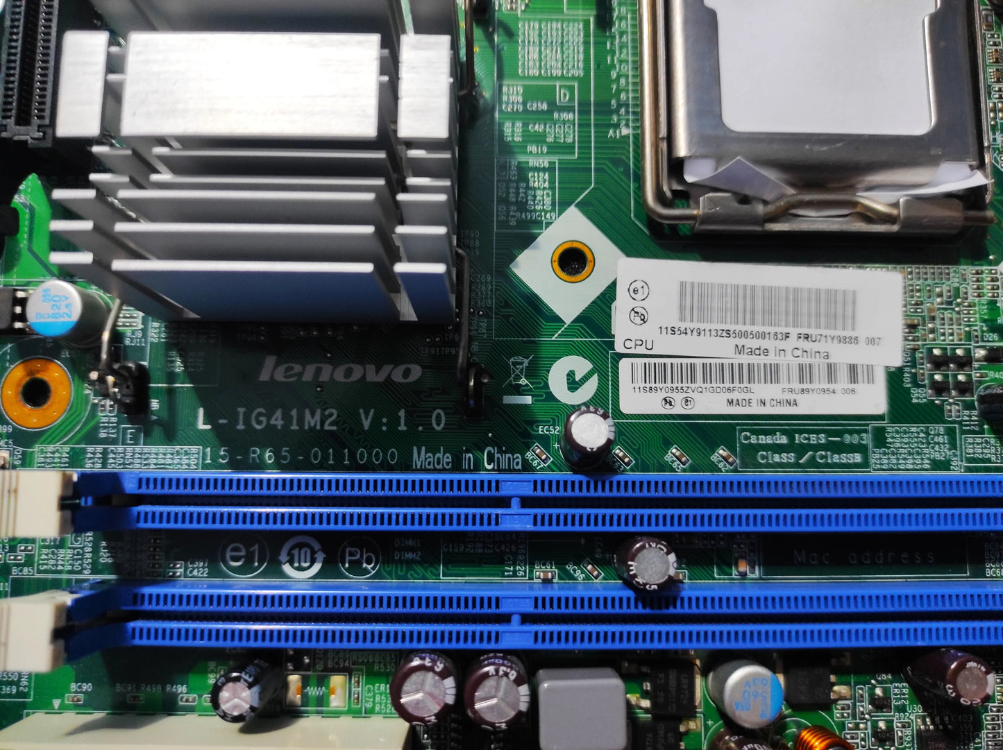 Lenovo L-IG41M2 Socket 775 DDR3 Motherboard 89Y0954 ThinkCentre A70 Intel G41 Chipset