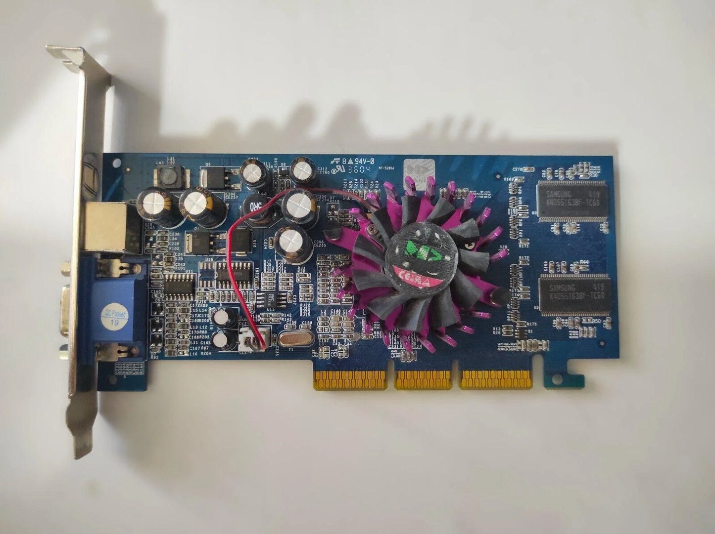 Manli NVIDIA GeForce FX 5200 AGP 128MB VGA TV Graphics Video Card - Retro PC Hardware & More