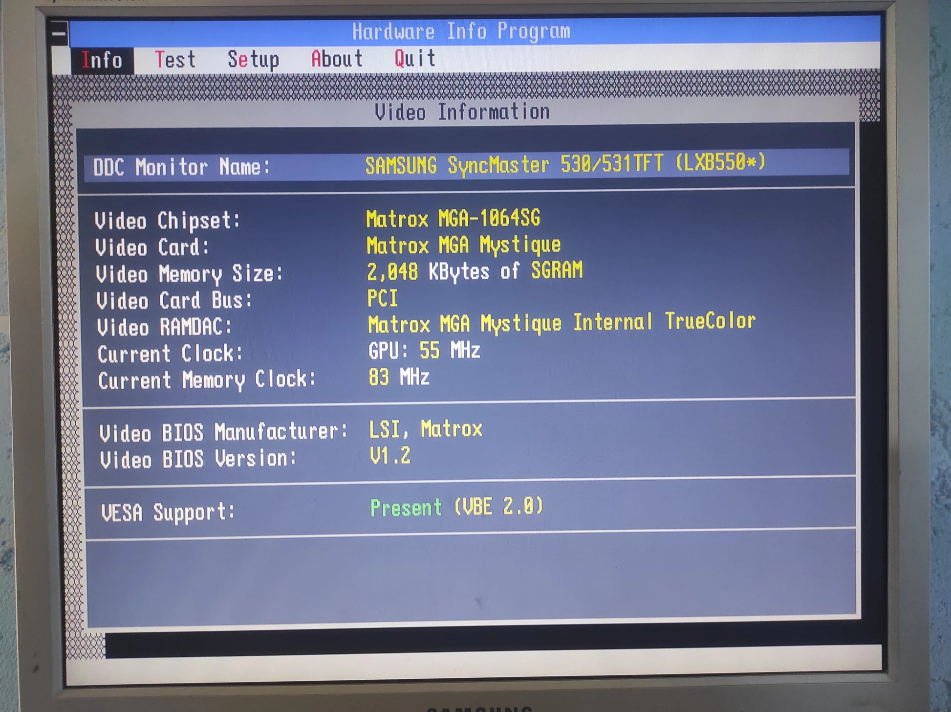 Matrox MGA Mystique 618-02 MGA-1064SG AGP 2MB VGA Video Card MGA-MYST/28I