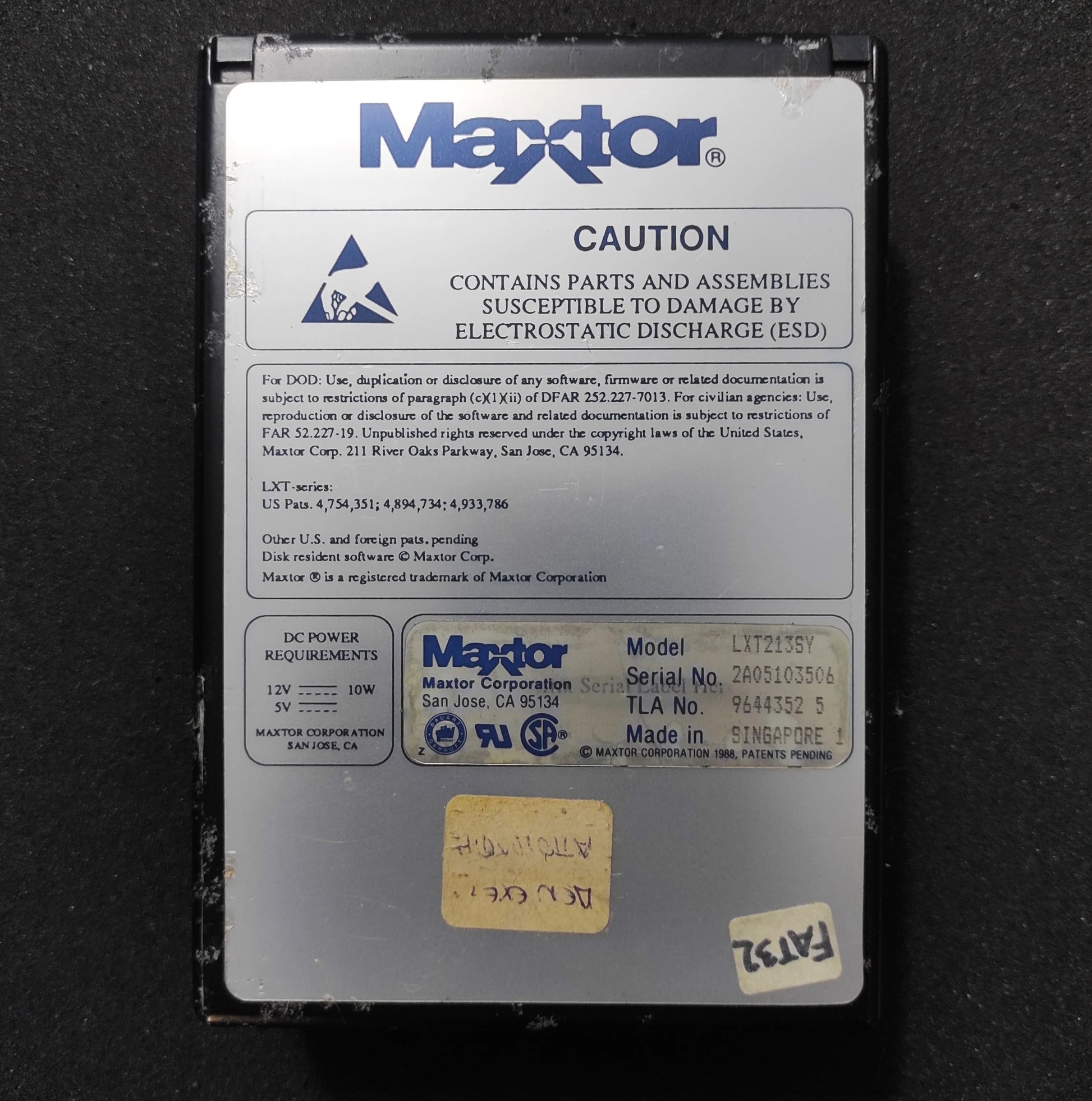 Maxtor LXT213SY 213MB 3600RPM SCSI 3.5’’ Vintage Retro Hard Drive HDD