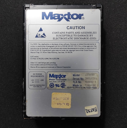 Maxtor LXT213SY 213MB 3600RPM SCSI 3.5’’ Vintage Retro Hard Drive HDD