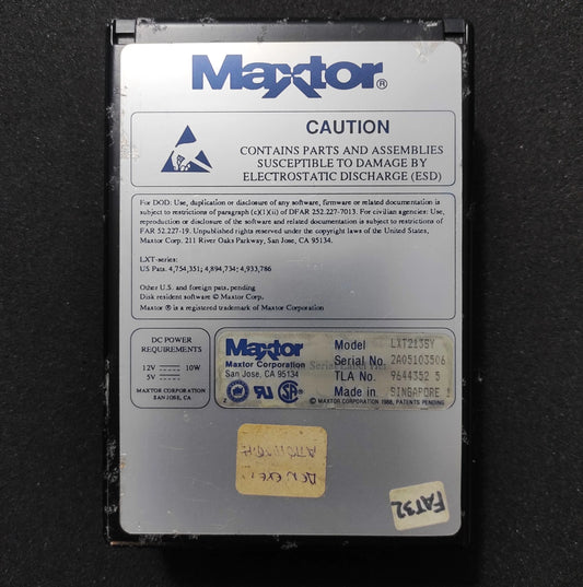 Maxtor LXT213SY 213MB 3600RPM SCSI 3.5’’ Vintage Retro Hard Drive HDD