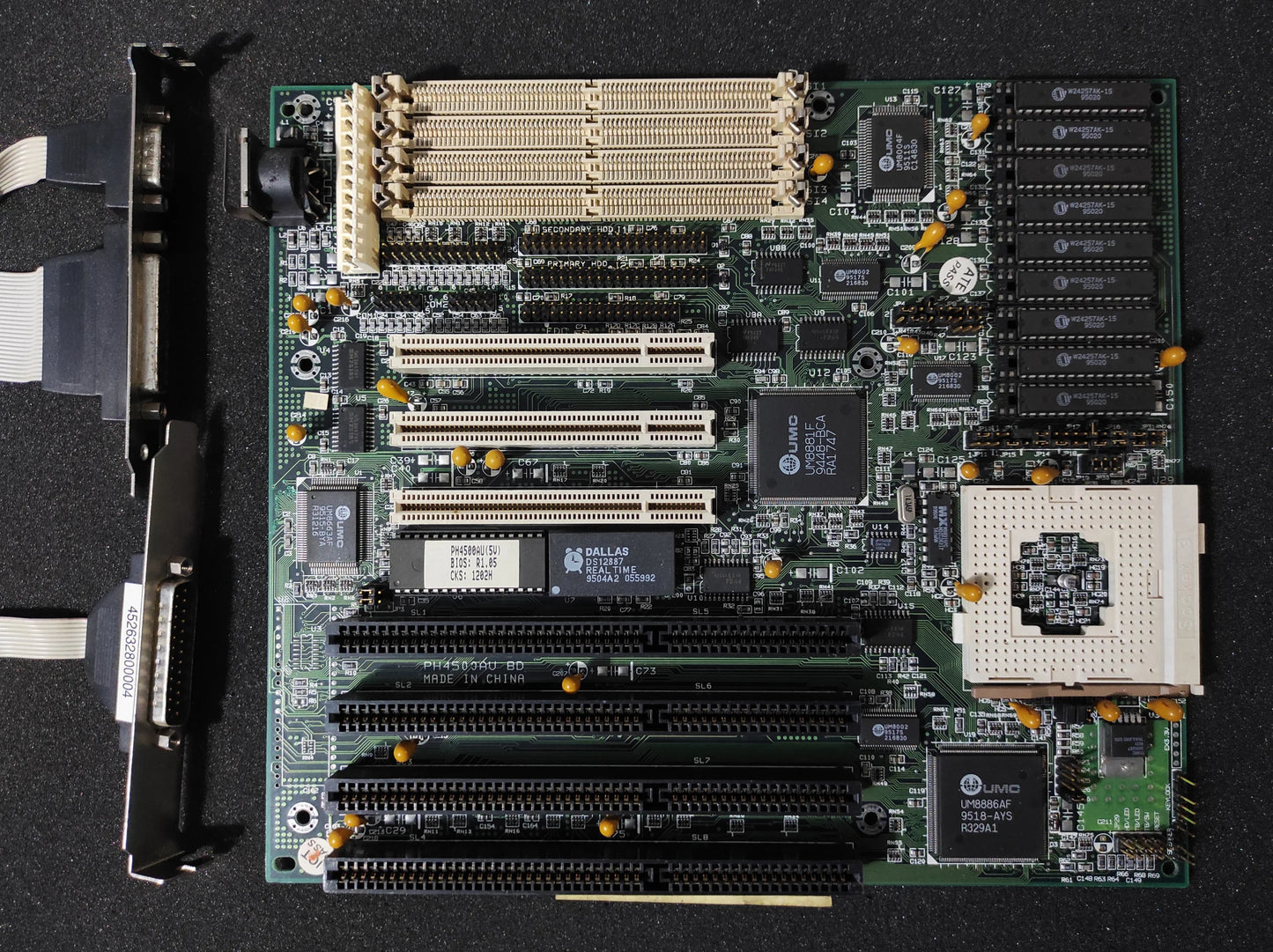 MiTAC PH4500AU-256K-0M Socket 3 486 AT ISA PCI Vintage Retro Motherboard UMC UM82C881