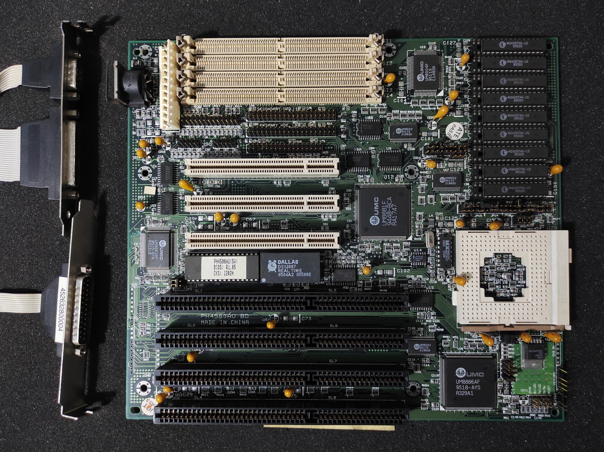 MiTAC PH4500AU-256K-0M Socket 3 486 AT ISA PCI Vintage Retro Motherboard UMC UM82C881
