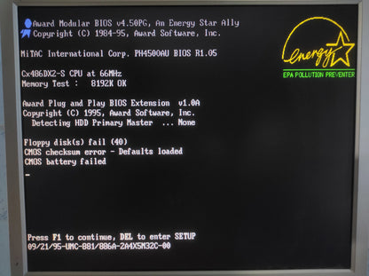 MiTAC PH4500AU-256K-0M Socket 3 486 AT ISA PCI Vintage Retro Motherboard UMC UM82C881