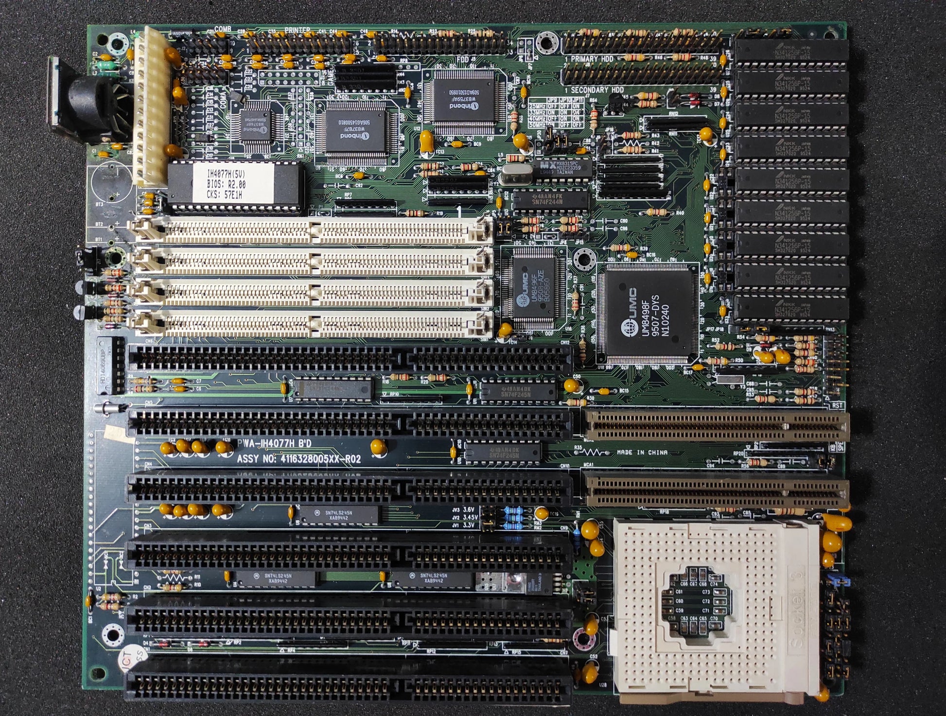 MiTAC PWA-IH4077H B’D Socket 3 486 AT ISA VLB Vintage Retro Motherboard UMC UM8498/8496