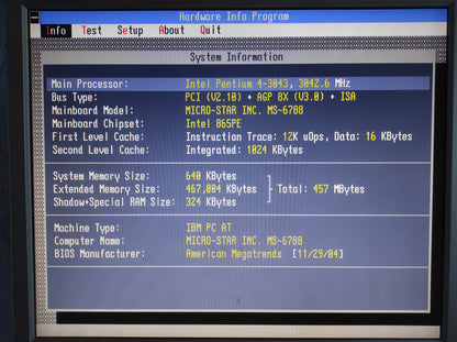 MSI 865PE Neo2-V MS-6788 Socket 478 ATX DDR Motherboard AGP PCI Intel 865PE Chipset