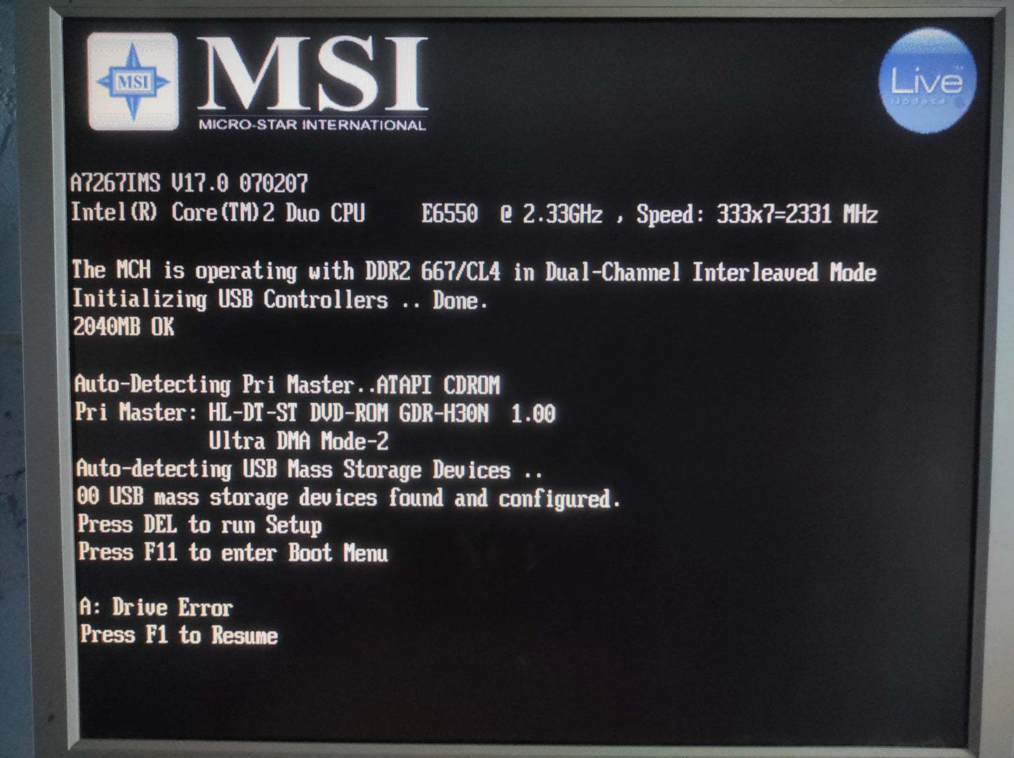 MSI MS-7267 945GCM5 V2 Socket 775 mATX Motherboard DDR2 PCIe x16 PCI SATA Intel 945GC