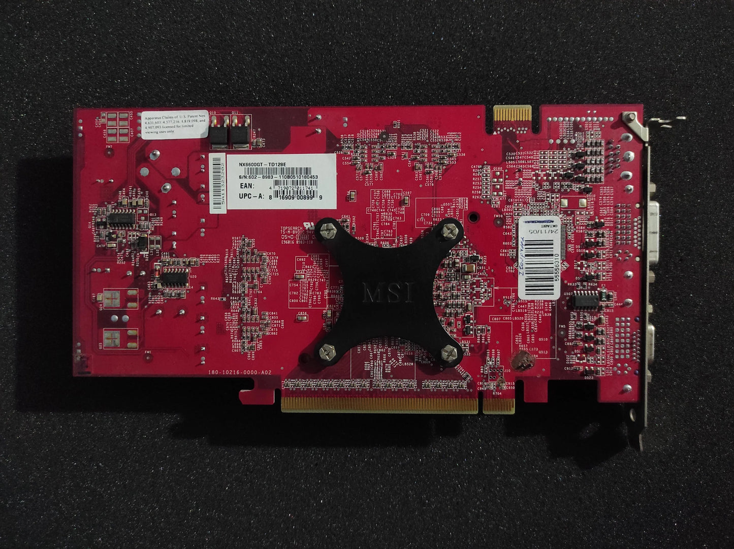 MSI Nvidia GeForce 6600 GT PCIE 128MB VGA DVI Graphics Card NX6600GT-TD128E - Retro PC Hardware & More