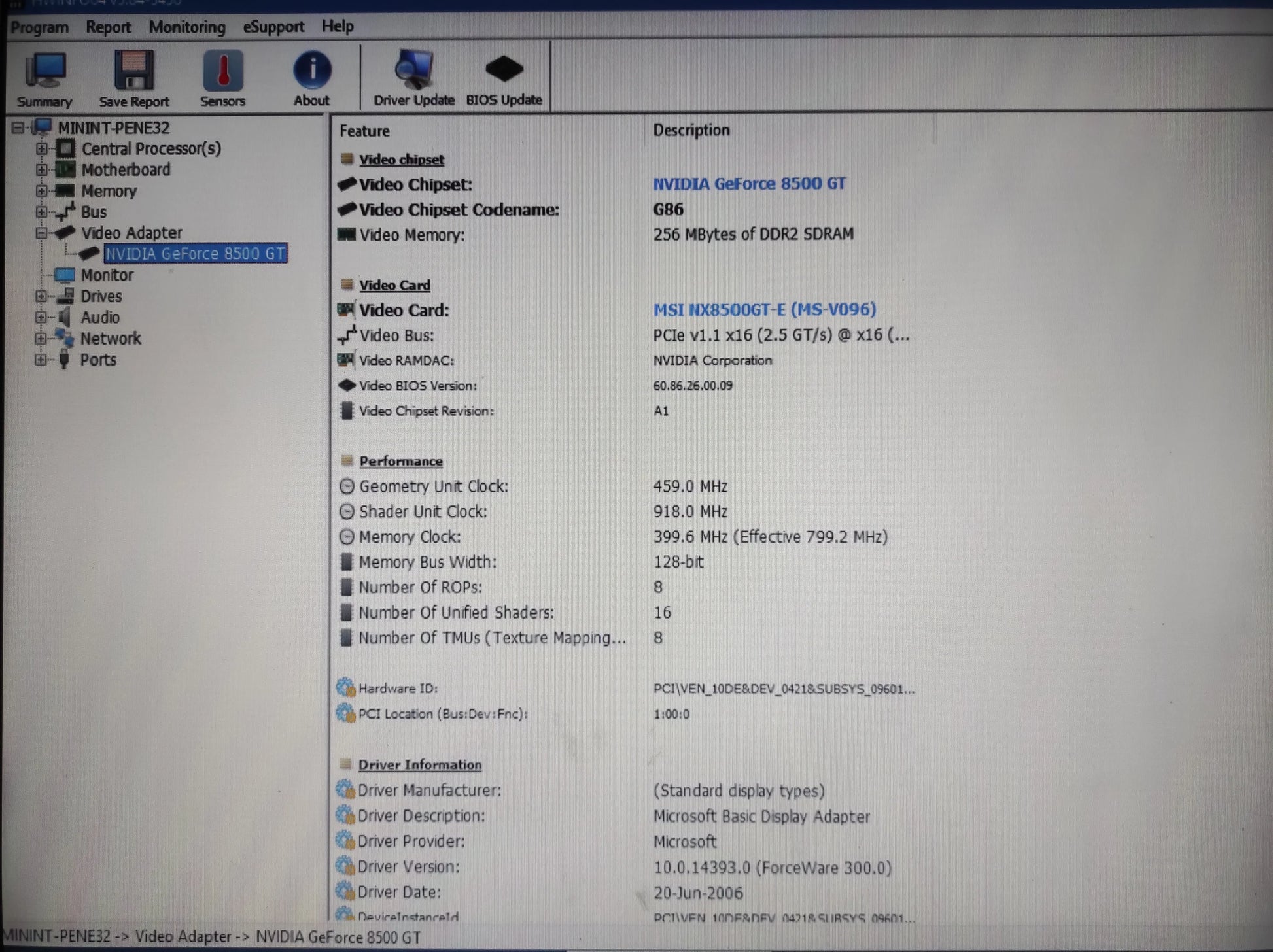 MSI NVIDIA GeForce 8500 GT 256MB GDDR2 PCI-e VGA DVI Graphics Video Card NX8500GT-TD256E/D2