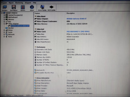 MSI NVIDIA GeForce 8500 GT 256MB GDDR2 PCI-e VGA DVI Graphics Video Card NX8500GT-TD256E/D2