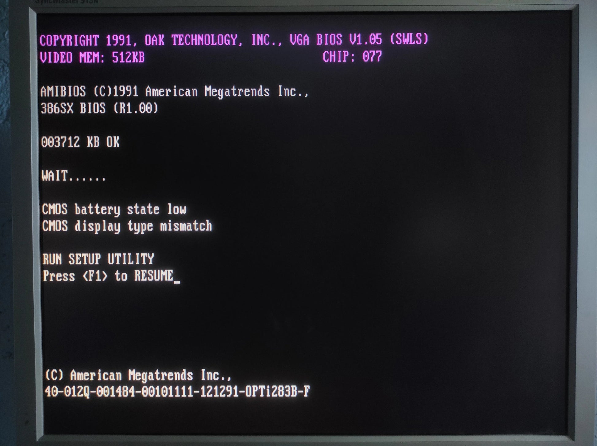 OAK VD-200-5 1077082004 OTI077 512KB 16-bit Vintage Retro ISA Graphics Video Card