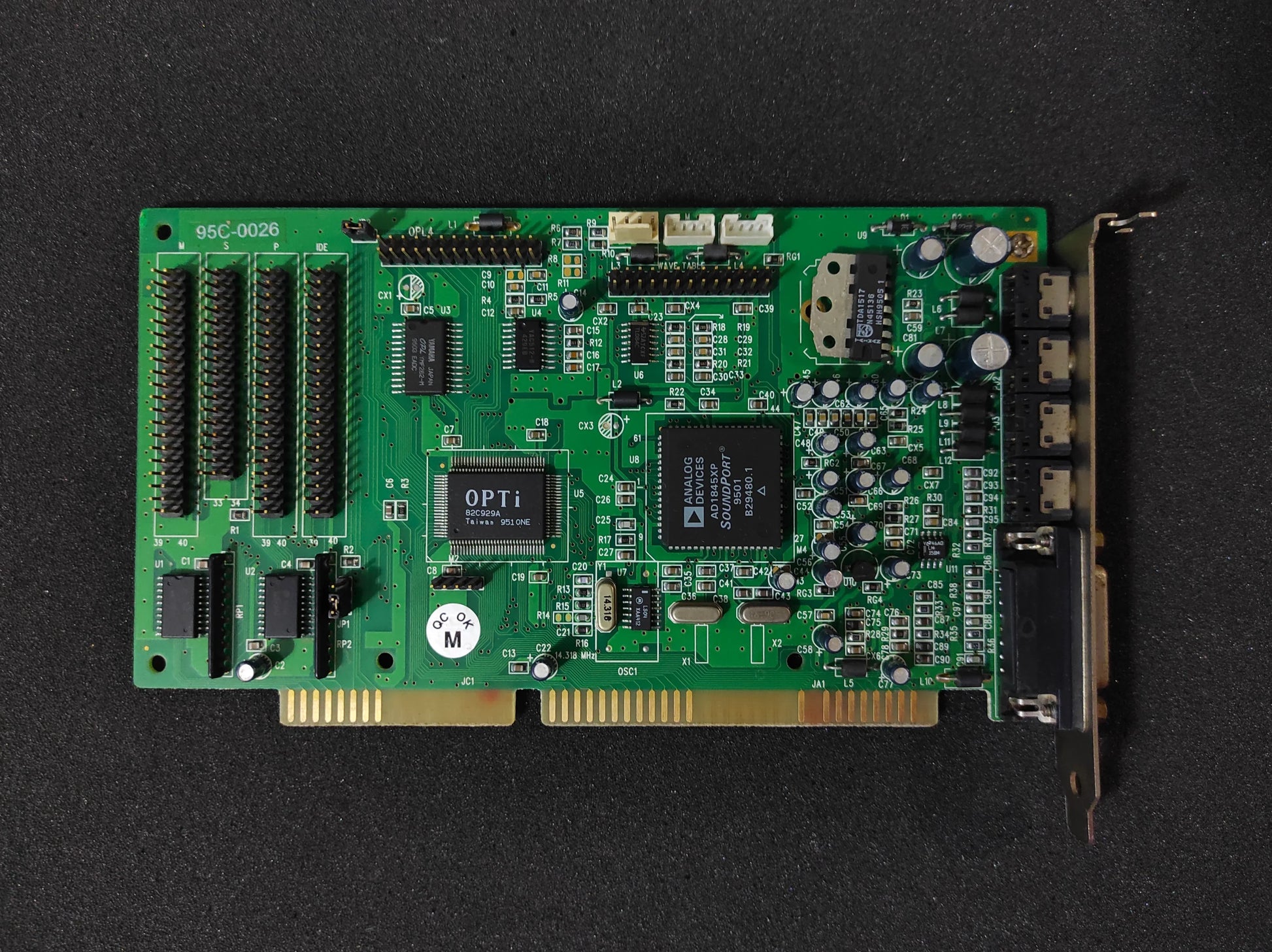 OPTi 95C-0026 82C929A Vintage Retro ISA 16bit Sound Audio Card Yamaha OPL AD1845XP