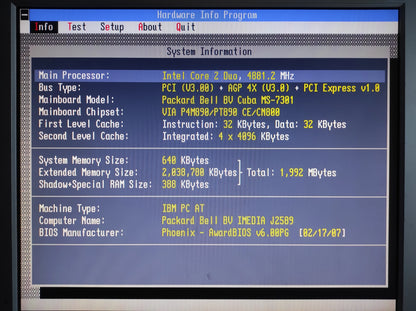 Packard Bell BV Cuba MSI MS-7301 Socket 775 mATX Motherboard DDR2 VIA PT890 Chipset