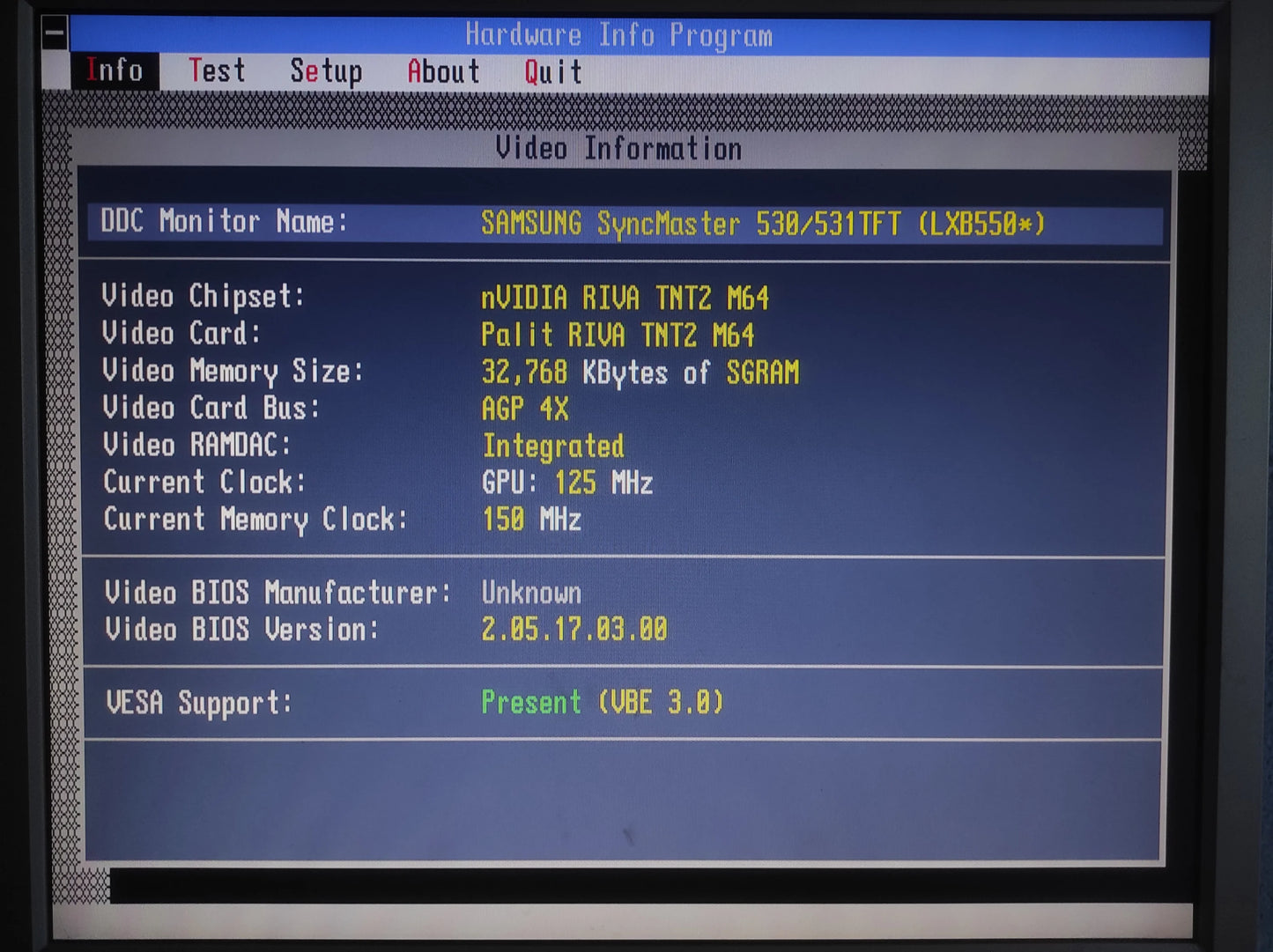 Palit NVIDIA RIVA TNT2 M64 32MB VGA AGP Vintage Retro Graphics Card